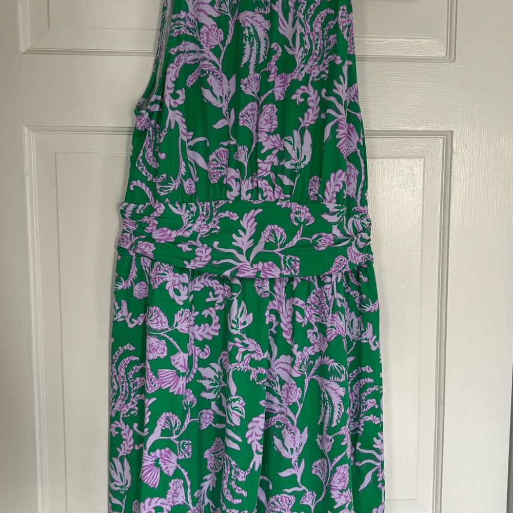 NWT Lilly Pulitzer Brazilian Green and Purple Skirted Romper